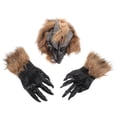 thumbnail image 4 of 1 Conjunto de máscara de lobo y guantes con garras para Halloween, cosplay, disfraces de animales de terror para adultos. El color puede variar., 4 of 8