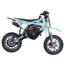 SYX MOTO VK 58cc 4 Stroke Real Motorcycle Engine Gas Powered Kids Dirt Bike, Pull Start, Blue/White