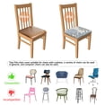 thumbnail image 5 of Blue and Gray Floral Pattern Seat Covers for Dining Room Chairs Set Of 4,Stretch Printed Washable Chair Seat Cover with Elastic Ties and Button,Removable Waterproof Couch Cushion Covers, 5 of 6