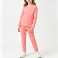 thumbnail image 3 of Cethrio Girls Cotton Pajama Sets, Casual Long Sleeve Crew Neck 2 Piece Girls' Sleepwear Orange Size 1-2 T, 3 of 4
