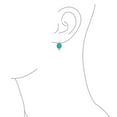 thumbnail image 3 of Bling Jewelry Womens Blue Turquoise Cable Edge Oval Gemstone Drop Earrings Gold Plated .925 Silver, 3 of 4