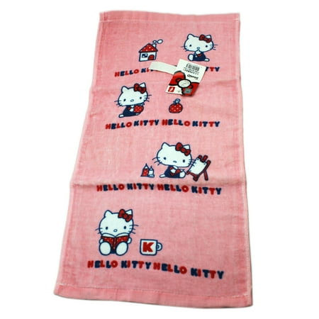 Hello Kitty Doing Activities Light Pink Hand Towel