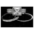 thumbnail image 3 of Beverly Halo Wedding Ring Set for Women Cz Engagement Matching Bands Ginger Lyne Collection, 3 of 7