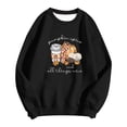 thumbnail image 4 of Arlun Pumpkin Spice and Everything Nice Womens Sweatshirts Fall Coffee Hoodless Pullovers Crewneck Long Sleeve Loose Fit Casual Tops for Thanksgiving Sweatshirts Gift Black XL, 4 of 4