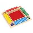 thumbnail image 2 of Wooden Math Dice Game,  Funny 4 Players Dice Game Portable  For Pub For Adult Green Bottom,Red Bottom, 2 of 8