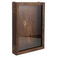 thumbnail image 1 of OUNONA Shadowbox Display Case Wood Dark Brown Vintage Style for Home Decor 1Set, 1 of 8