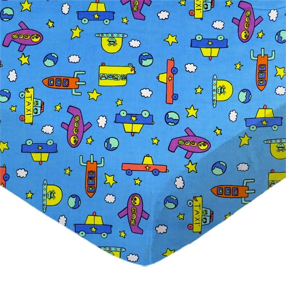 SheetWorld Fitted 100% Cotton Percale Pack N Play Sheet Fits Graco 27 x 39, Kiddie Transport