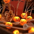 thumbnail image 5 of PEIBang Halloween Pumpkin String Lights,10 LED 6.6 Ft Orange Pumpkin Flickering Lights for Indoor Outdoor Home Party Decorations, 5 of 6
