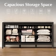thumbnail image 5 of 9 Drawers Dresser for Bedroom, 59" Wide Wood Chest of Drawers with Charging Station & Beveled Design, Modern Triple Long Dresser Storage Organizer for Bedroom Living Room Closet, Matte Black, 5 of 8