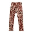thumbnail image 2 of ZHOGXU Big Kids Girls Leggings Elastic Waist Cartoon Print Slim Fit Comfortable Stretchy Pants Trousers For Daily Wear Brown 8-9 Years, 2 of 7