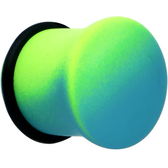 Body Candy Womens 2Pc 7/16 Ear Plugs Green Blue Ombre Matte Acrylic Single Flare Ear Plug Gauges Set of 2