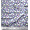 thumbnail image 1 of Soimoi Cotton Cambric Fabric Floral,Egg Basket & Bunny Watercolor Printed Fabric 1 Yard 42 Inch Wide, 1 of 1