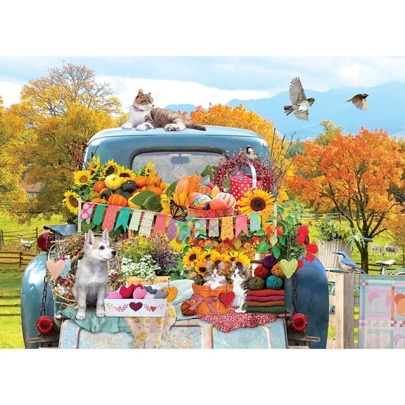 Cobble Hill Country Truck in Autumn Jigsaw Puzzle