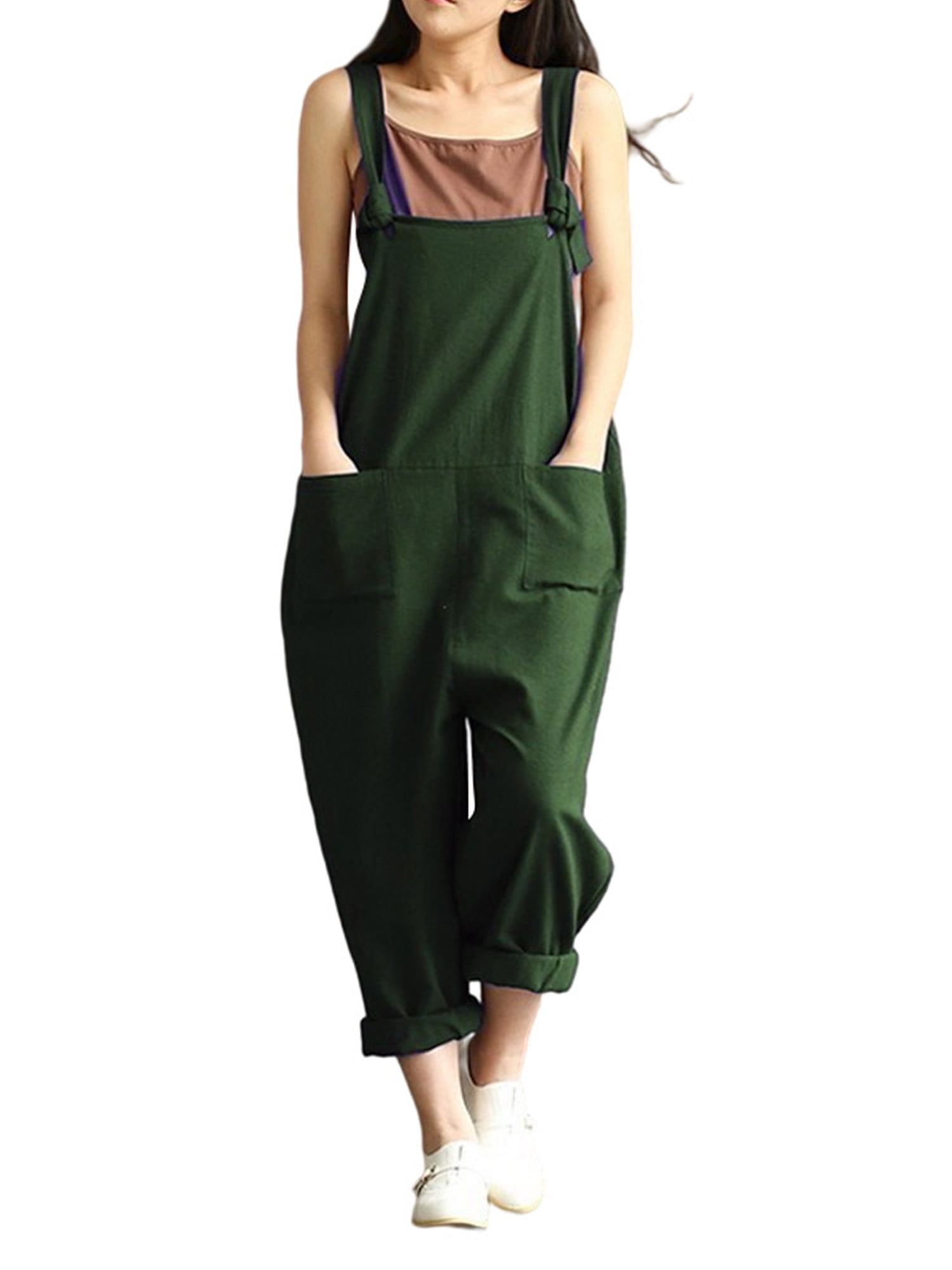 Bib Overalls Wide Leg Harem Pants 