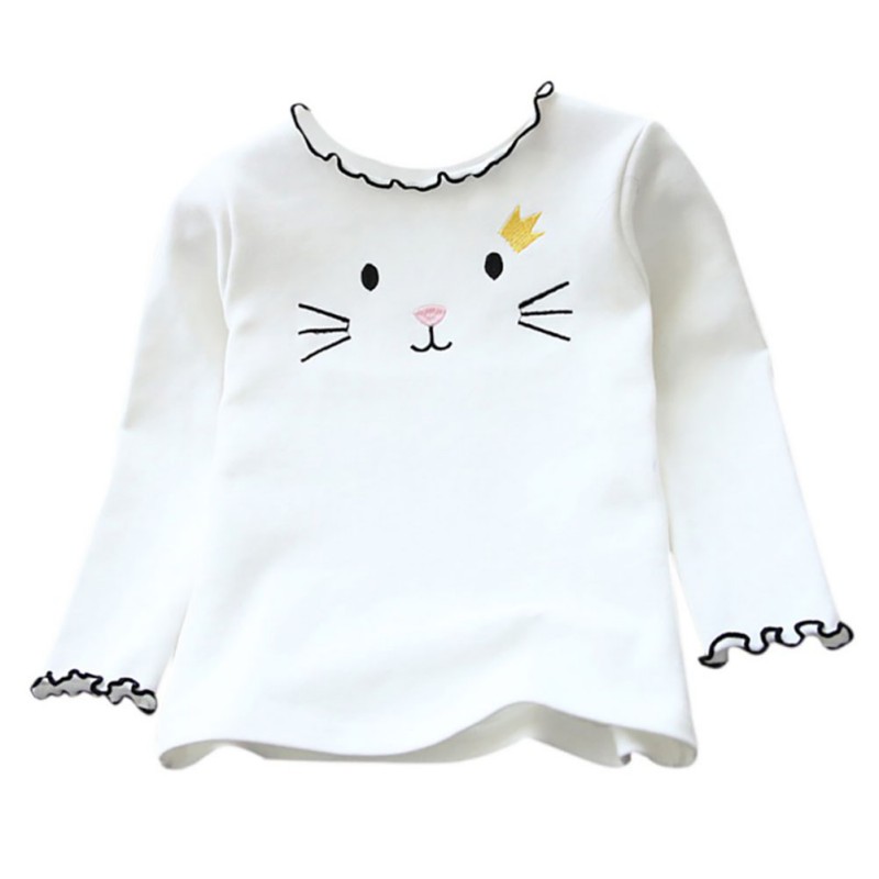 Toddler Baby Girl Basic Long Sleeve T-Shirts, Kids Cartoon O Neck Tops Tees Casual Blouse Clothes - image 2 of 2