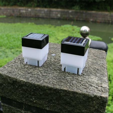 

Solar LED 2 x 2 (5cm x 5cm) Fence Post Cap for Wrought Iron and Aluminum or Garden Solar Fence Lights White Light - 4 Pack