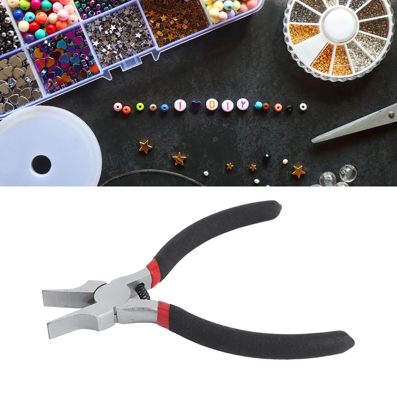 YAHHU 5‑Inch Wide Flat‑Nose Pliers – Thin Ni‑Iron Alloy, Ergonomic PVC Handles, Slick Jaws for Jewelry, Electronics & Wire Bending