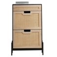 thumbnail image 2 of FOLDLIFE Rattan Shoe Cabinet with 2 Flip Doors and 1 Drawer – Free Standing Wooden Shoe Storage Organizer for Entryway, Hallway, and Living Room, 2 of 7