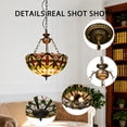 thumbnail image 3 of AFANQI 16-inch retro traditional butterfly flower inverted chandelier, suitable for lighting in dining room, bedroom, and living room., 3 of 13
