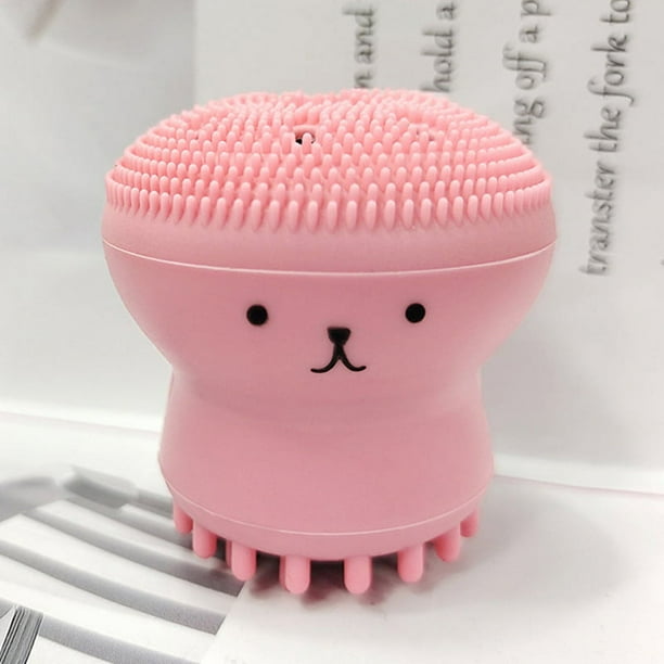 Cepillo de limpieza facial Cepillo facial y masajeador de mano de silicona Lindo y pequeño depurador facial de pulpo para una limpieza profunda Masaje exfoliante suave de la piel