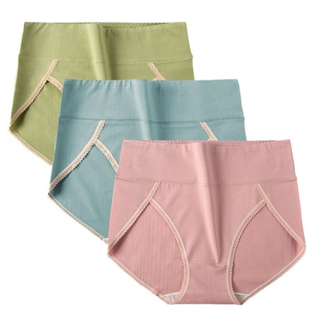 

Women Underpant Cotton Elastic 3 Pairs Full Coverage Brief Panty Brief Underwear