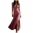 thumbnail image 3 of Zedker Dress for Women Formal Dresses Long Sleeve Fall Winter Wedding Guest Dresses for Women 2025 Elegant Classy Dress, 3 of 8