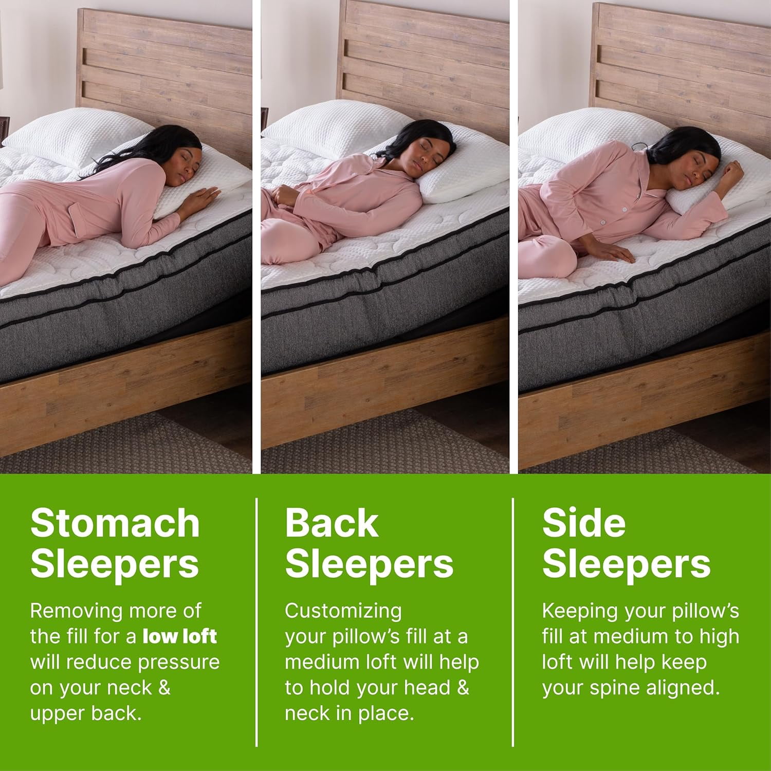 GhostBed Shredded Memory Foam Pillow with Adjustable Gel Memory Foam and Cooling Breathable Cover - Standard Size Shredded Memory Foam Pillows CertiPUR-US Certified 2-Pack