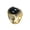 Gold, variant on Men's Stainless Steel Gothic Round Black Onyx Chunky Engagement Biker Ring Engraved Band Black Size 10