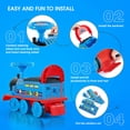 thumbnail image 4 of Electric 6V Toddlers Ride on Train Kids Age 1-3 Boys Girls Gift w/Tracks,Songs,Lights,Horns,Storage(Blue), 4 of 20