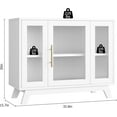 thumbnail image 2 of Accreate Accent Storage Cabinet, 36'' Sideboard Buffet Cabinet with Fluted Glass Door and Adjustable Shelf, White Coffee Bar Cabinet, White, 2 of 8
