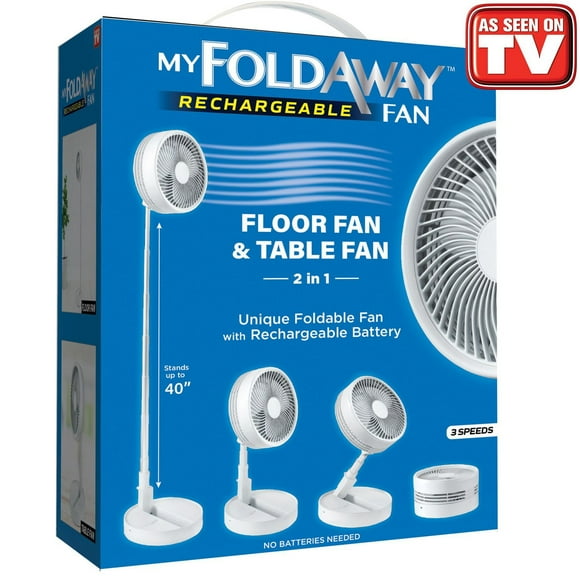 My Foldaway Fan Rechargeable Fan Floor Fan Table Fan Folding Fan, Portable Fan Extendable from 4”- 40”