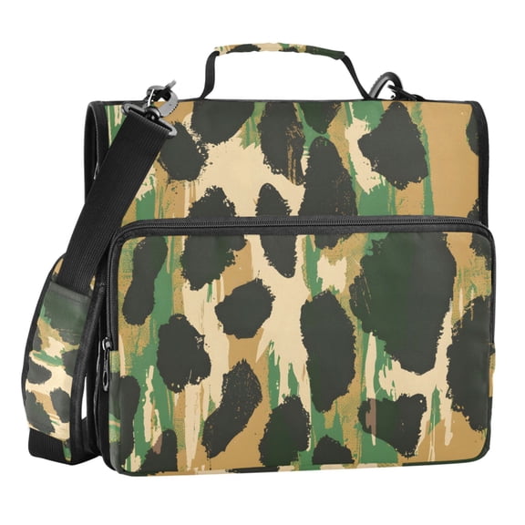 ALAZA Zipper Binder Leopard Animals Skin 3 Ring Trapper Keeper File Folder Organizer Bag