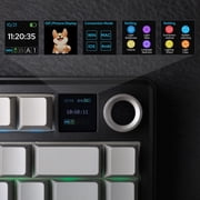 AULA F75 Max Wireless Mechanical Keyboard with TFT Smart Screen, Tri-Mode Connectivity, Hot Swappable, RGB Backlit, Volume Knob, 75% Gasket Mount (Black Gradient)