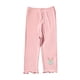 thumbnail image 1 of Odeerbi 1-7 Años Niñas Mallas de Punto de Canalé Con Ribete de Lechuga Mallas Elásticas Capris Pantalones de Verano Casual Cintura Elástica Pantimedias Recortadas, 1 of 6