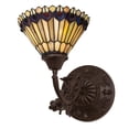 thumbnail image 1 of Aplique de pared de pavo real enjoyado Tiffany de 8" de ancho MEYDA 31970, 1 of 1