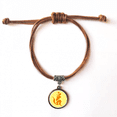 thumbnail image 1 of Culture Hum Round Pattern Bracelet Leather Hide Rope Wristband Brown Jewelry, 1 of 3