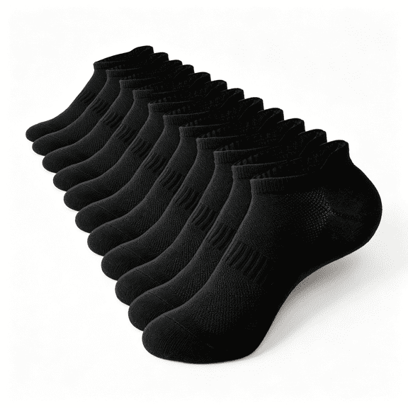 XIBUFE 6 Pairs Womens Ankle Running Hiking Socks Thick Cushion Socks for Women, Thick Cushion Thick Socks Women Black