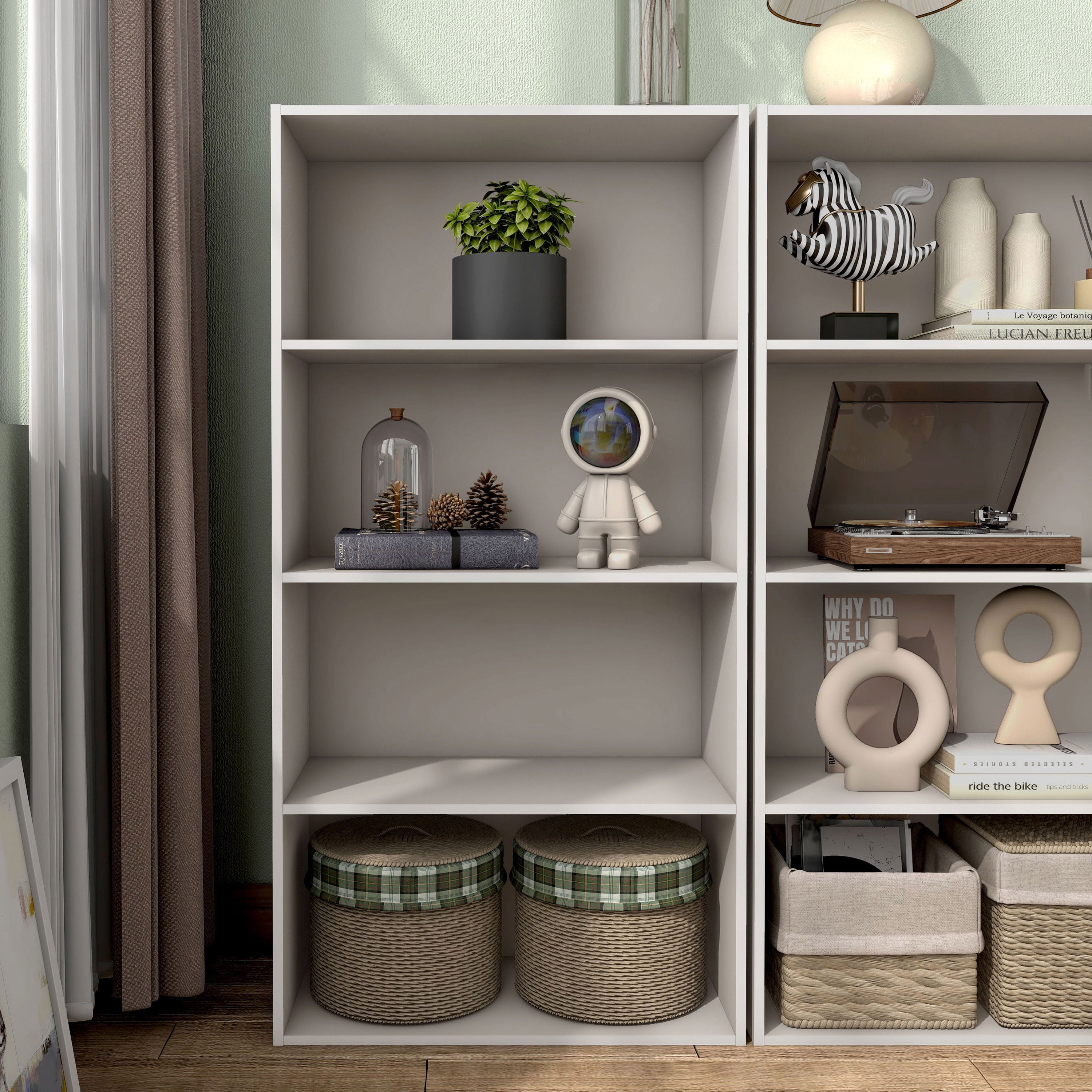 Furniture of America Brooks Stackable 4-Tier Wood Gray Bookcase