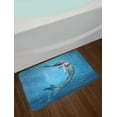 thumbnail image 2 of Underwater Bath Mat, Mermaid Fishtail Floating Bubbles Mythical Creature Fairy Ocean Life Artwork Print, Non-Slip Plush Mat Bathroom Kitchen Laundry Room Decor, 29.5 X 17.5 Inches, Blue, Ambesonne, 2 of 2