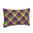 thumbnail image 2 of EasygdpMardi Gras Plaid Polyester Fiber Double-Sided Pillowcase,Super Soft,Comfortable And Luxurious Pillowcase,Not Easy To Break Or Deform- 16"X24", 2 of 9