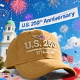 thumbnail image 2 of Mmeneyy US 250th Anniversary Hat Adjust Washed Patriotic Baseball Cap USA Flag Celebrate 250 Years, 2 of 7
