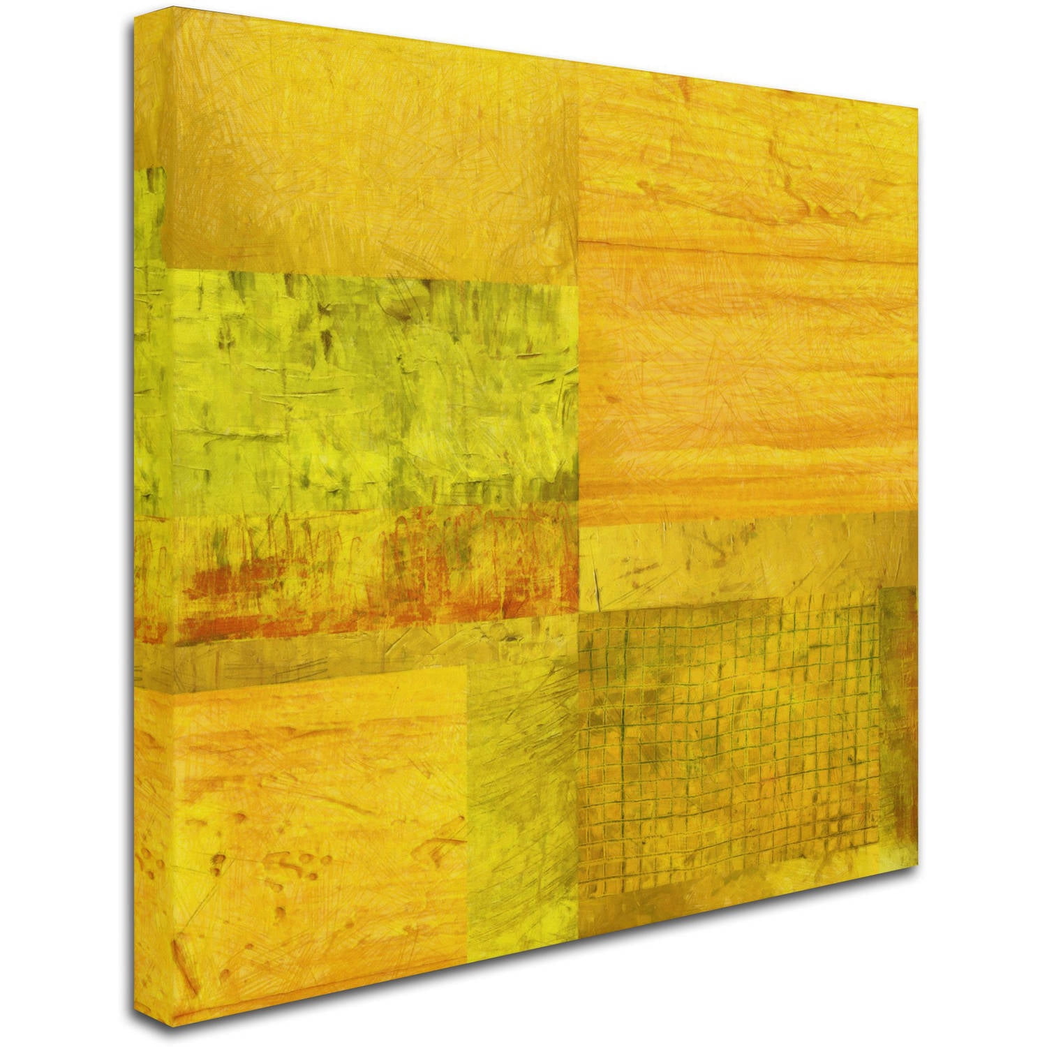 Trademark Fine Art Michelle Calkins 'Essence of Yellow' 14" x 14" Canvas Stretched (190836071661)