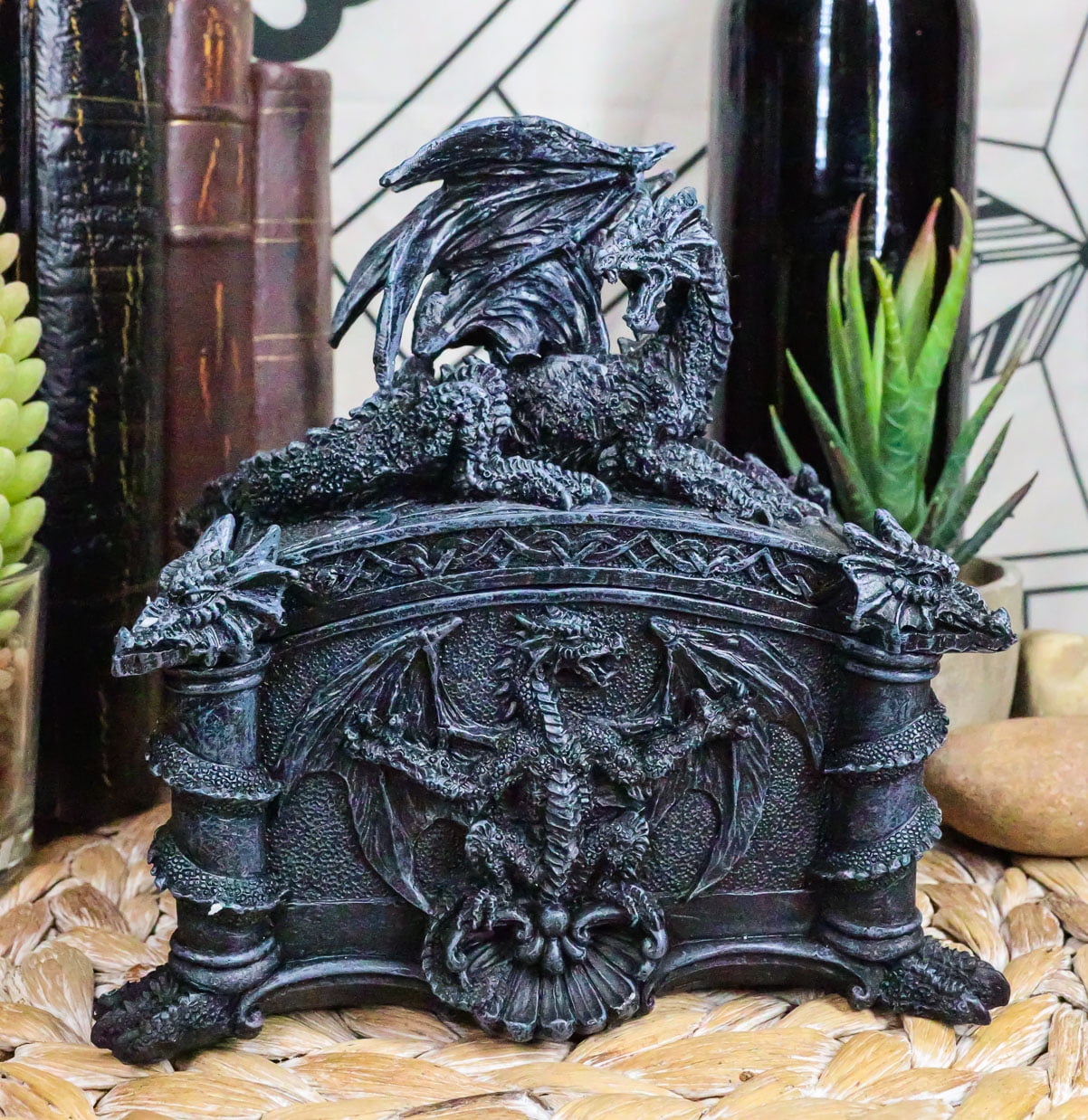 Medieval Fierce Dragon Trinket Box Gothic Jewelry 