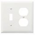 thumbnail image 2 of Pass & Seymour Legrand TP18-W 2-Gang Combination Toggle Switch Duplex Receptacle Wall Plate, Trademaster Size, Unbreakable Thermoplastic Cover, White, 2 of 2
