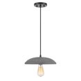 thumbnail image 2 of Worldwide Lighting  3.25 x 12 x 12 in. Remington 1-Light Concrete Grey Shade Pendant, Black, 2 of 7
