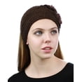 thumbnail image 3 of NYFASHION101 Hand Knitted Furry Flowers Winter Headband Headwrap - NAG325Y, Brown, 3 of 4