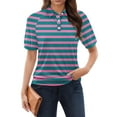 thumbnail image 5 of Uooqdmx Polo Shirts for Women, Womens Polo Shirts Short Sleeve, Golf Polo Women, Collared Shirts for Women, Blouses for Women Dressy Casual, Pink XXL, 5 of 7