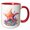 Red/White, variant on 3drose, Cute Image of Watercolor Pastel Starfish with Bubbles Illustration, 11oz Two-tone Red Mug