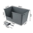 thumbnail image 6 of Melontray 4 Pack Extra Large Plastic High Sides Cat Litter Box with Scoop, Open Top Cat Litter Pan Basin, 24.41" x 15.75" x 12.6", Gray, 6 of 10
