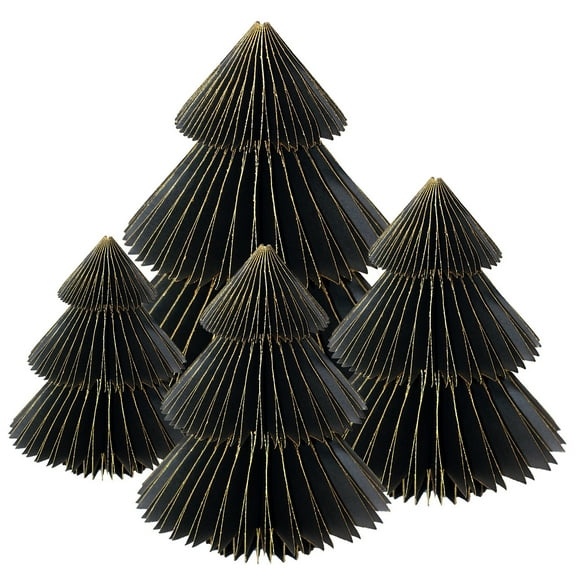 Briarwood Lane Multipack S-M-L-Xl Black Tree Magnetic Honeycomb Paper Decor (4-pack)